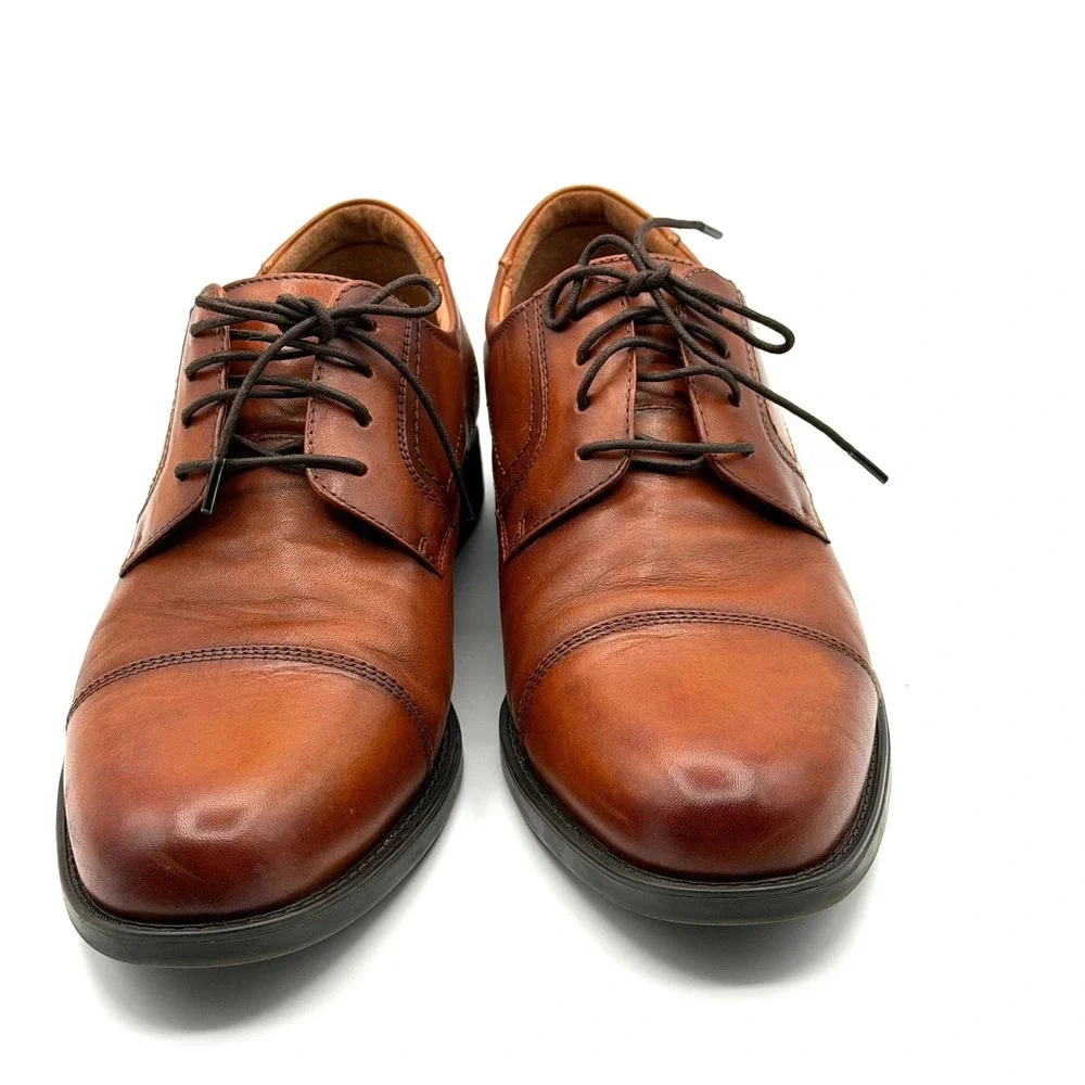 Florsheim Cap Toe Oxford Mens 10D Brown Comfortech Leather Office Ortholite